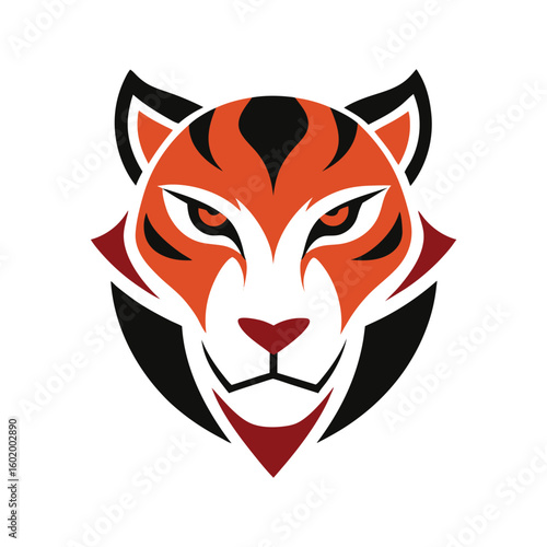 Jaguar head logo with abstract ear and cheek shape shown in minimal modern style
