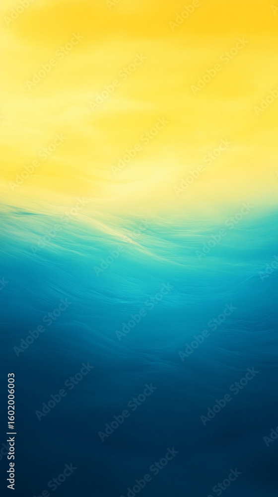 Obraz premium Smooth gradient background transitioning from lemon yellow to arctic blue, creating a fresh and uplifting visual. Ideal for modern design, minimal layouts, and clean aesthetic concepts. 