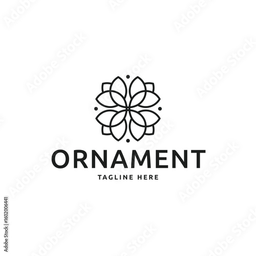 Monogram ornament logo design template