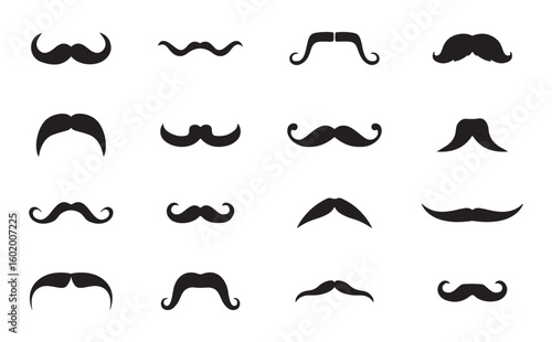 set of mustaches. Mustache icon collection
