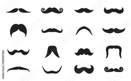 set of mustache. collection of mustaches. set of mustaches. set of mustache vector