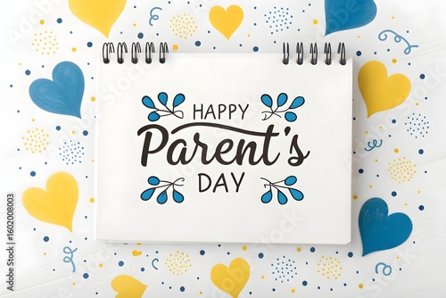 Happy Parent's Day Banner with Hearts
