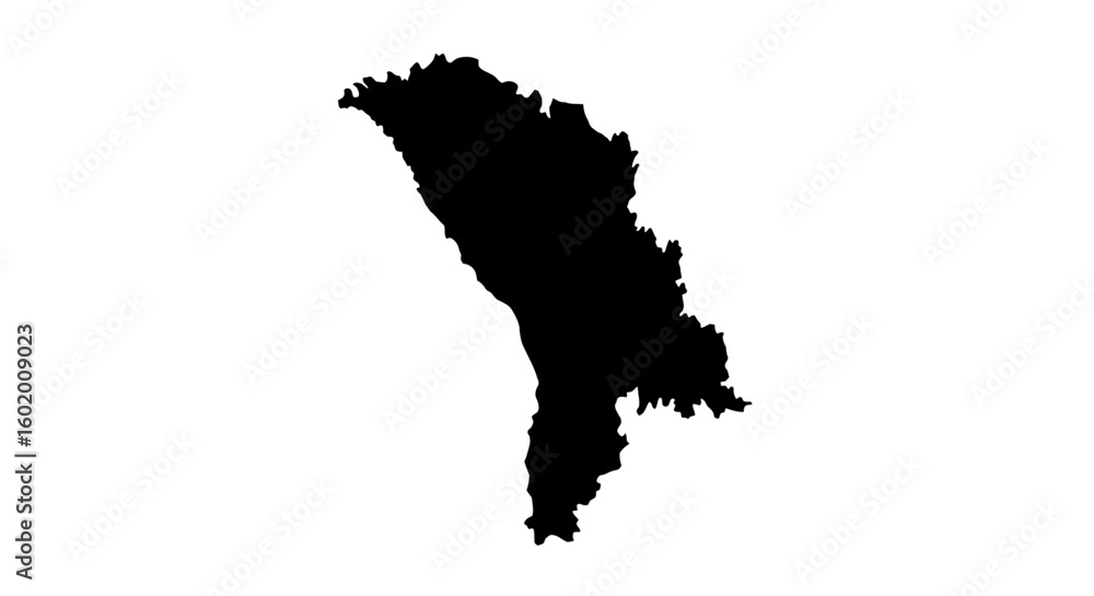 Obraz premium Moldova Map Silhouette Vector