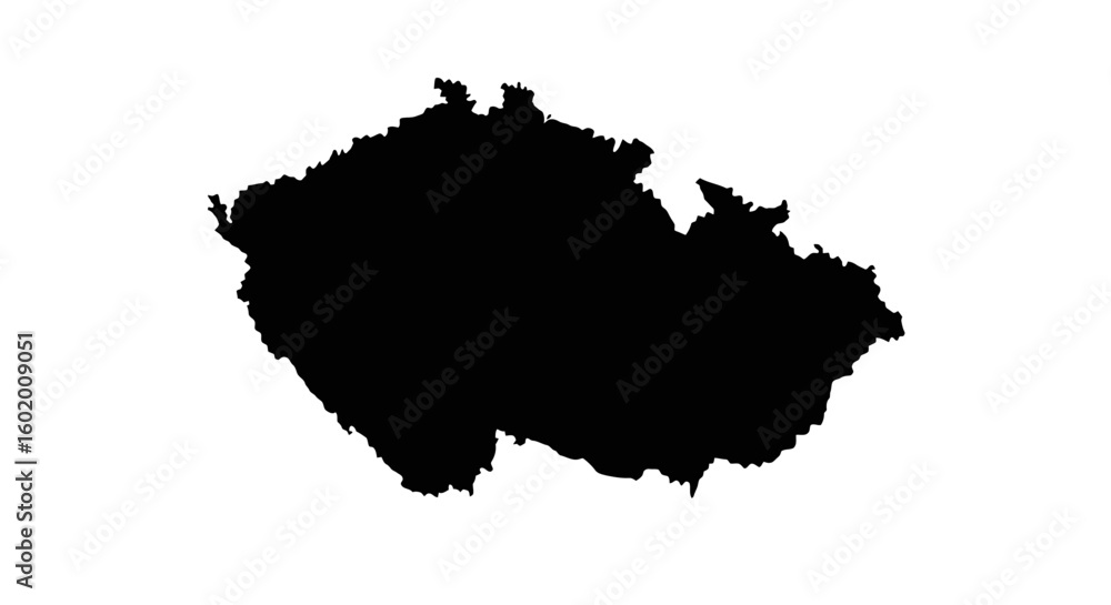 Fototapeta premium Czech Map Silhouette Vector