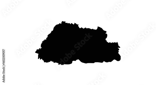 Bhutan Map Silhouette Vector