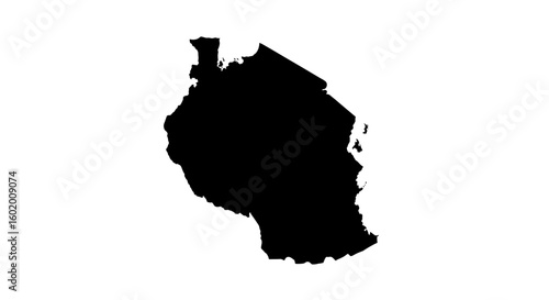 Tanzania Map Silhouette Vector