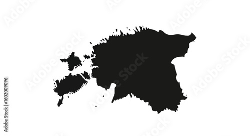 Estonia Map Silhouette Vector