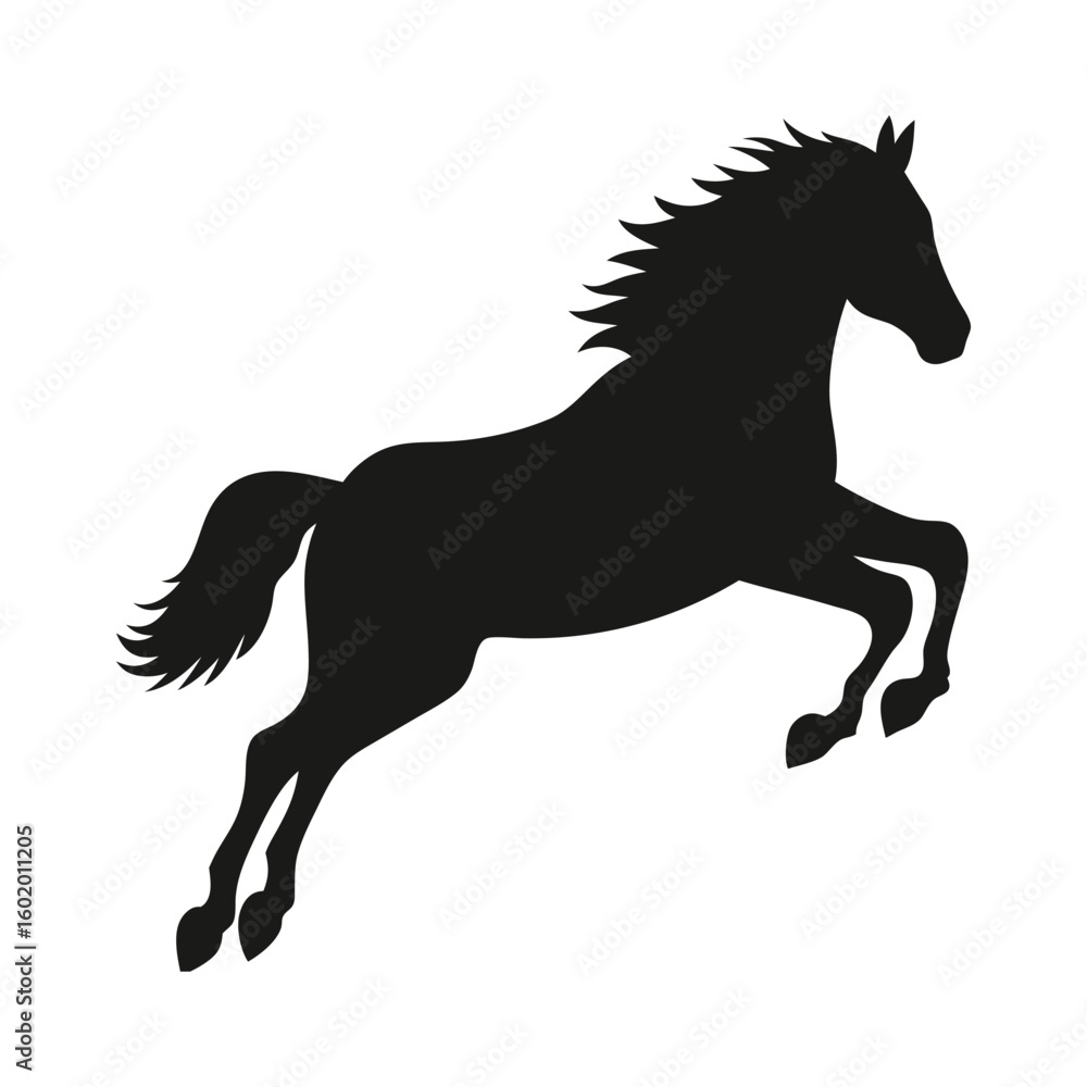 Obraz premium Horse silhouette, animal clipart, jumping horse