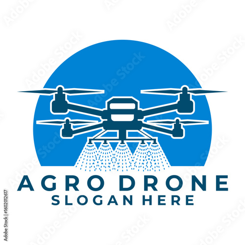 Drone water logo design vector template. Drone for modern farm technology logo