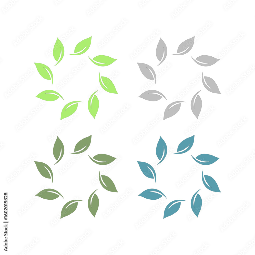 Naklejka premium NATURAL PRODUCT LEAVES IN CIRCLE SIGN SYMBOL LOGO