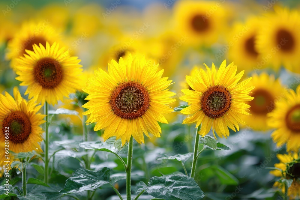 Fototapeta premium Sunflowers appear during summer