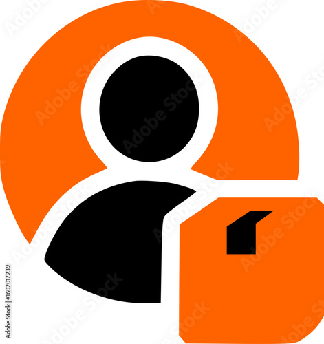 Person receiving or holding a package, delivery, shipment, symbol.
