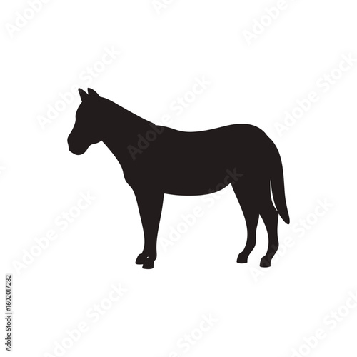 Horse silhouette, animal clipart, jumping horse