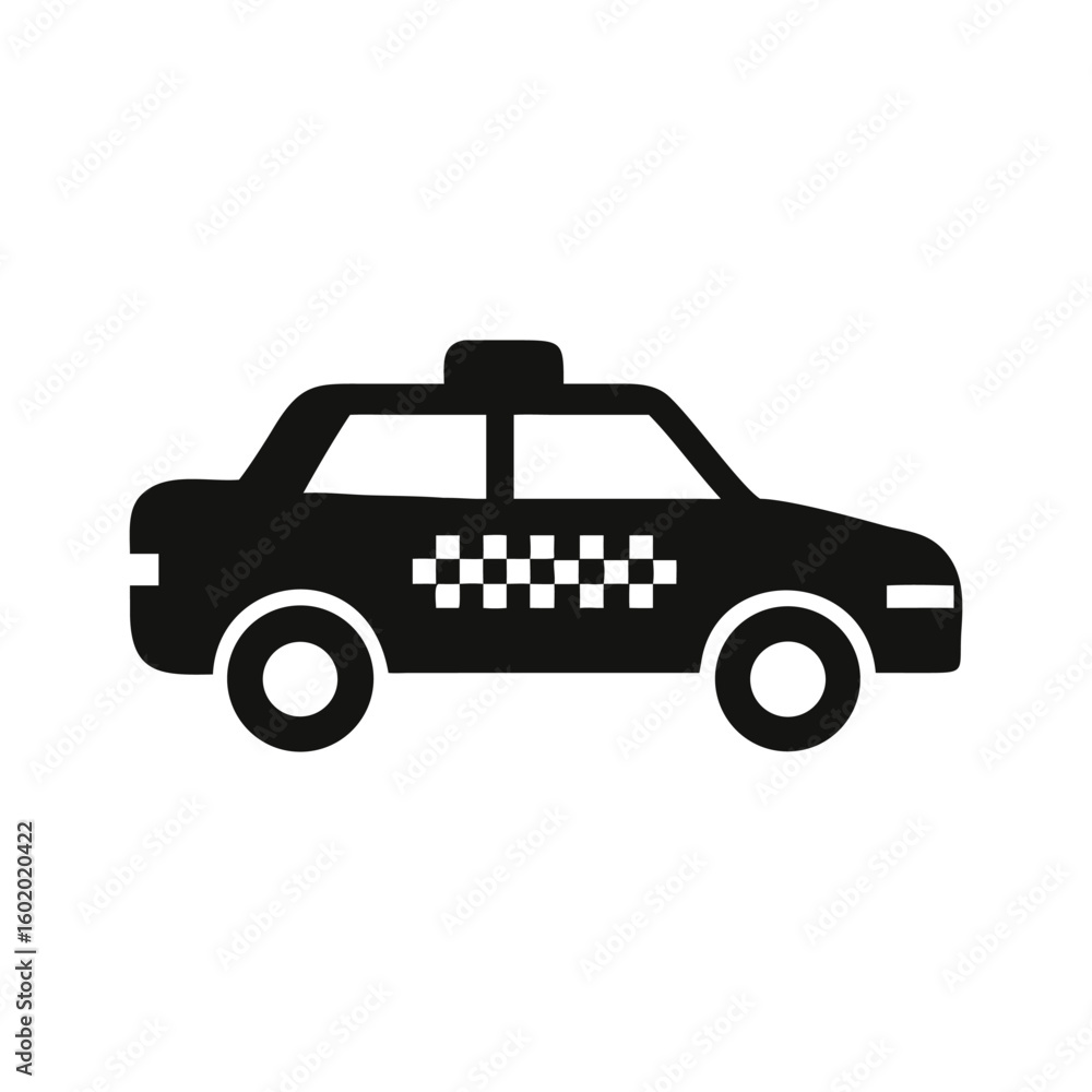 Modern vector icon of a taxi stopping for a passenger. Bold, minimalist design suited for ride-booking services, travel apps, and wayfinding tools. Modern vector icon of a taxi stopping for a passenger. Bold, minimalist design suited for ride-booking services, travel apps, and wayfinding tools.