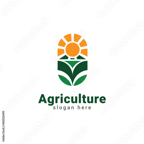 Agriculture logo design for mascot and icon vector template