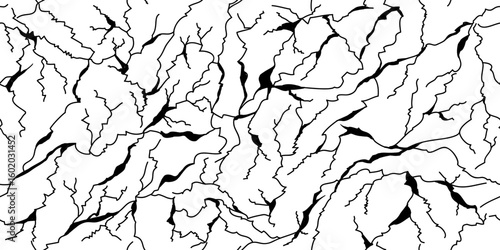 Hand drawn cracked wall, ground, glass, egg. doodle break set. vector illustration