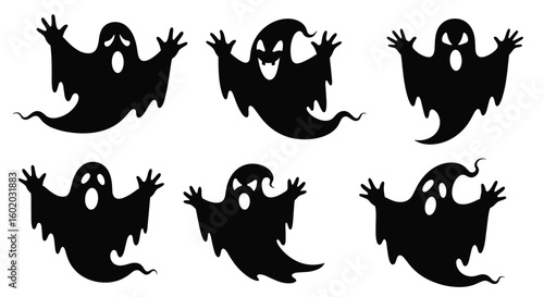 Spooky and fun ghost silhouettes for your halloween celebrations and decorations