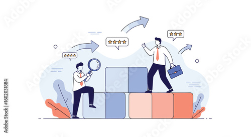 Business professionals collaborate to improve performance and achieve growth objectives