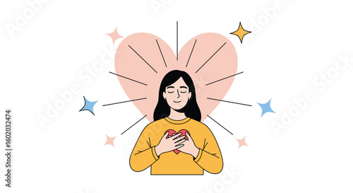 Inner peace and self love radiating positive energy and kindness