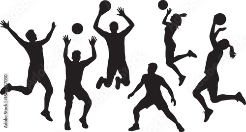 voleyball silhouettes