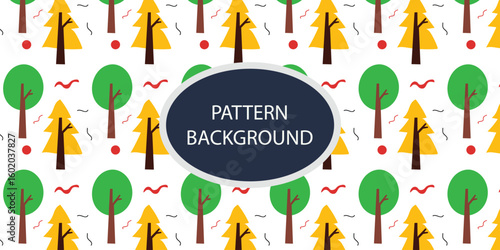 Green forest pattern backgrkound design. Hand draw texture. Vector template. fabric