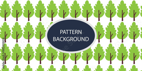 Green forest pattern backgrkound design. Hand draw texture. Vector template. fabric