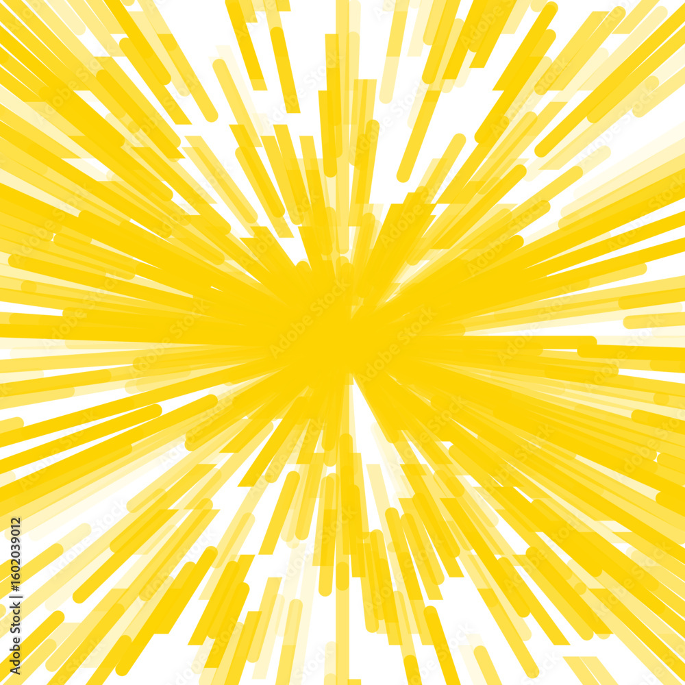 Fototapeta premium Yellow Sunburst Background with Radiating Lines - Dynamic Golden Explosion Pattern for Energy Speed and Comic Book Action Effects Design