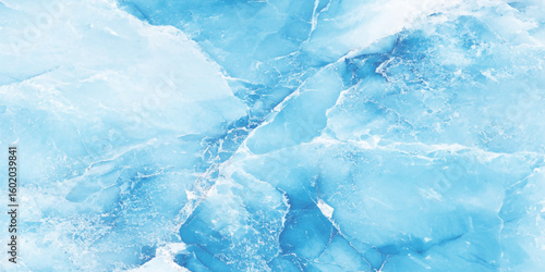 The surface appears glossy and reflective glacial texture, This blue and white marble tile texture highlights unique patterns, ranging from light cyan to deeper turquoise.