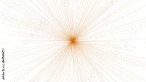 Abstract image with radial lines emanating from a central orange point, creating a sense of explosion or burst on a white background.