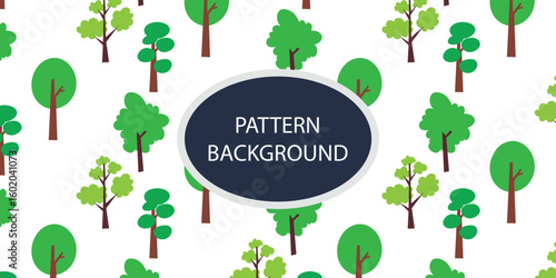 Green forest pattern backgrkound design. Hand draw texture. Vector template. fabric