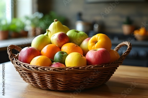 Mixed fruits in a basket