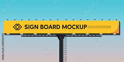 bill board sign on blue sky background