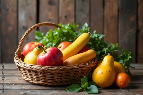 Mixed fruits in a basket