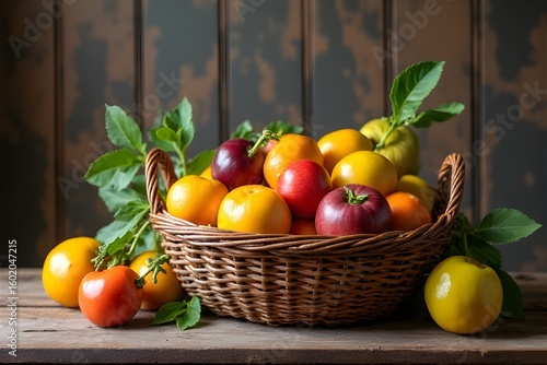 Mixed fruits in a basket