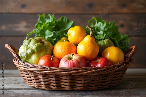Mixed fruits in a basket
