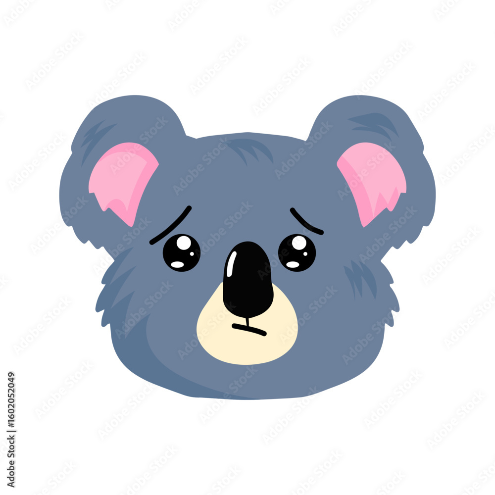Fototapeta premium koala expression different cartoon illustration stock. animal heads cartoon background for baby textile, wrapping paper, wallpaper, fabric and more. Vector illustration. emoticon, sticker