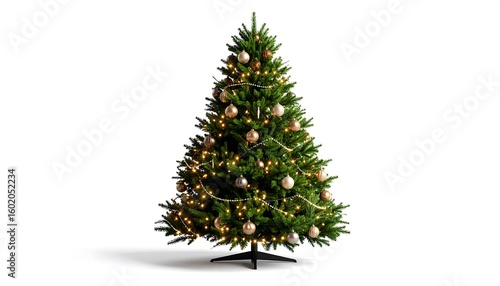 Christmas tree with ornaments and lights