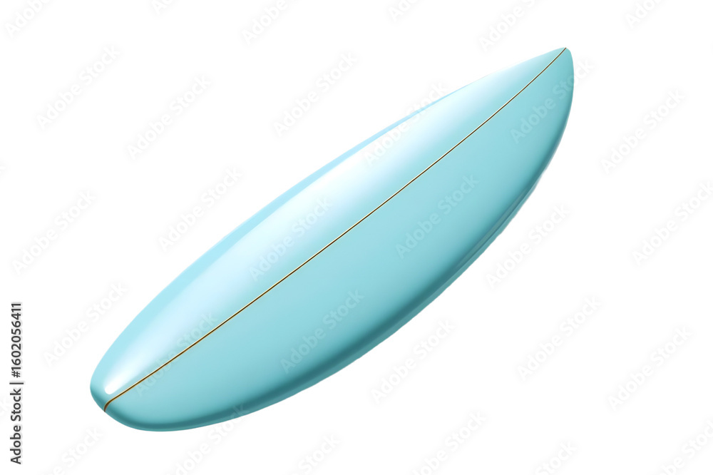 A blue surfboard on transparent background A blue surfboard on transparent background