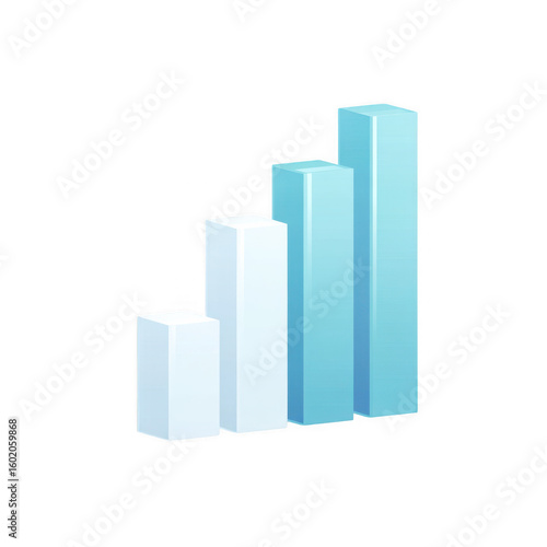 Four light blue and white rectangular boxes arranged in ascending height isolated on transparent background Free Download Four light blue and white rectangular boxes arranged in ascending height isolated on transparent background - GFXLoad