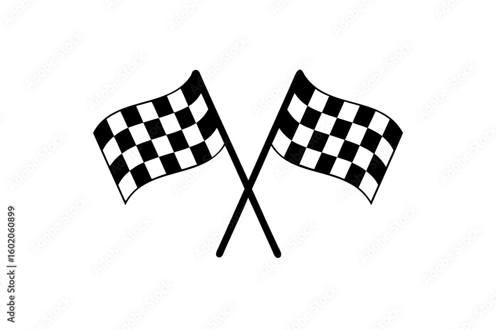 Fototapeta premium Racing flag icon, Finish flag silhouette. Vector illustration