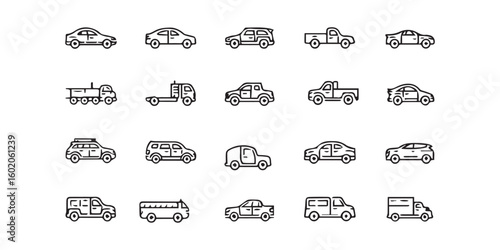 Various vehicles including cars vans and trucks automobile sedan
