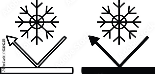 Insulated Fabric Icons. Black and White Vector Illustrations. Thermal Insulation. Fabric Manufacturing, Textile. Material Characteristics Concept
