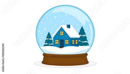 Snow globe with a small house
