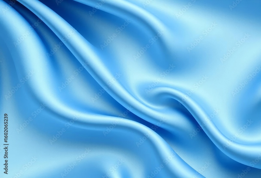 Obraz premium Abstract blue silk waves, soft satin texture, elegant luxury background, fold, ripple