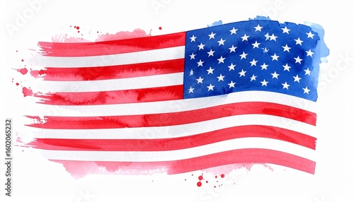 Bold USA Flag Texture on Clean Isolated White Background