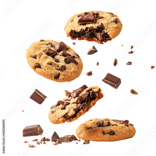 Cookies chocolate falling