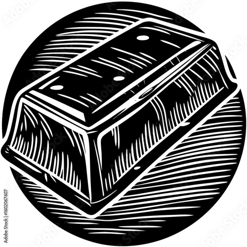 gold bar (linocut style)