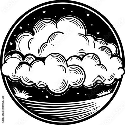 cloud (linocut style)