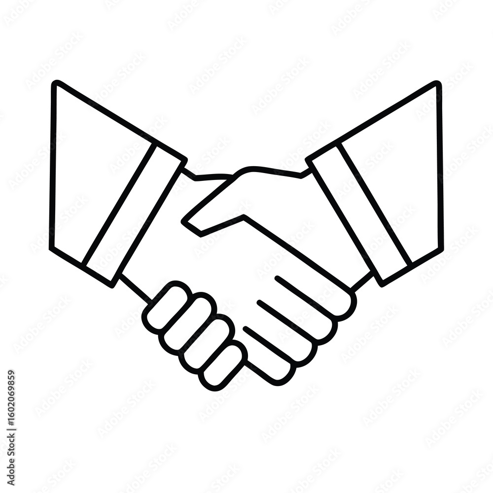 Handshake icon symbolizing business agreement and partnership Handshake icon symbolizing business agreement and partnership