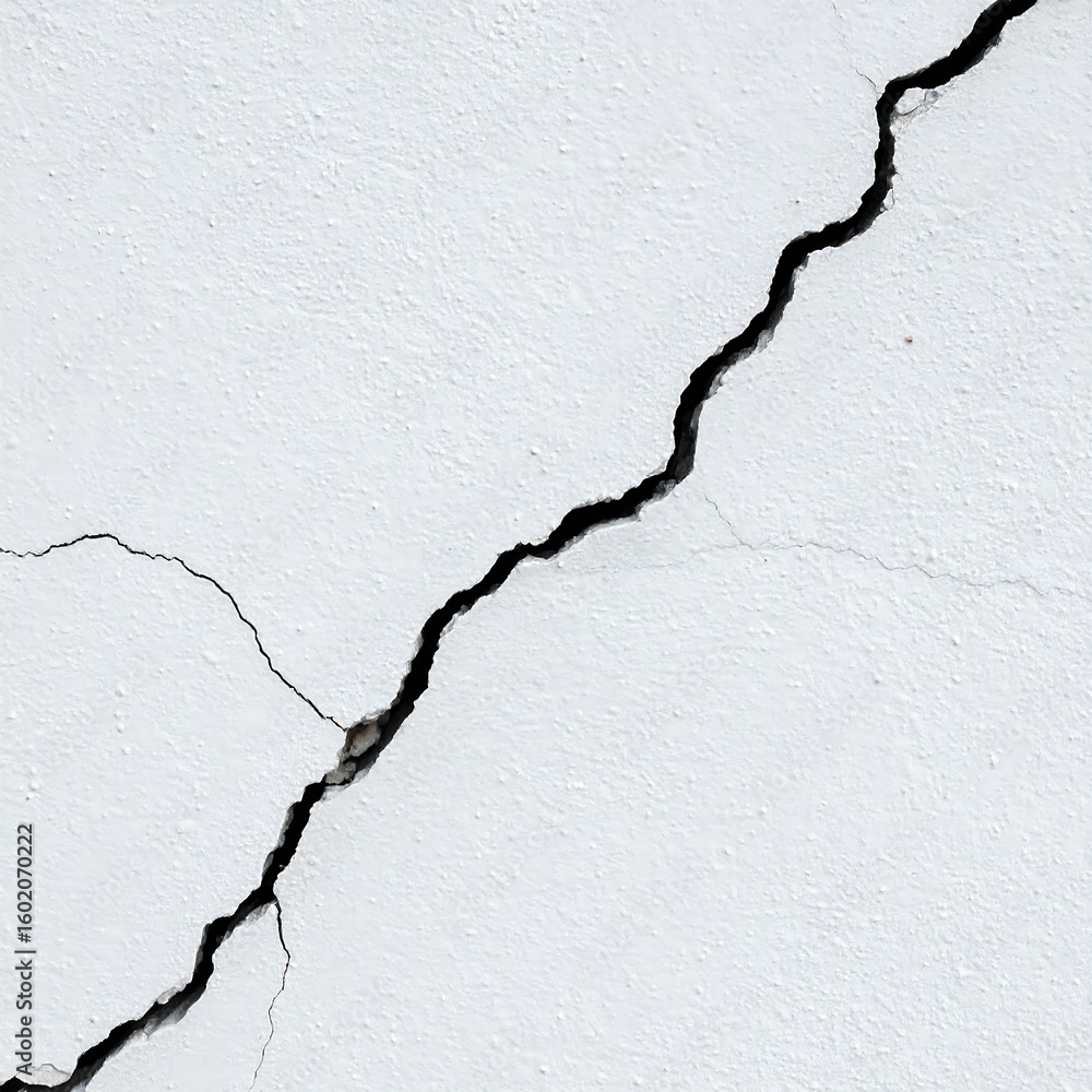 Obraz premium Cracked white wall (1)